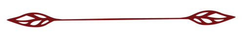 Red arrow with leaf-like designs on each end, pointing horizontally.