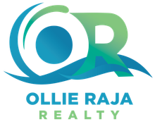 Ollie Raja Realty logo with teal and green stylized OR lettering and wave design