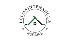 LCI Maintenance & Repairs logo with circular house-and-roof icon in black and green