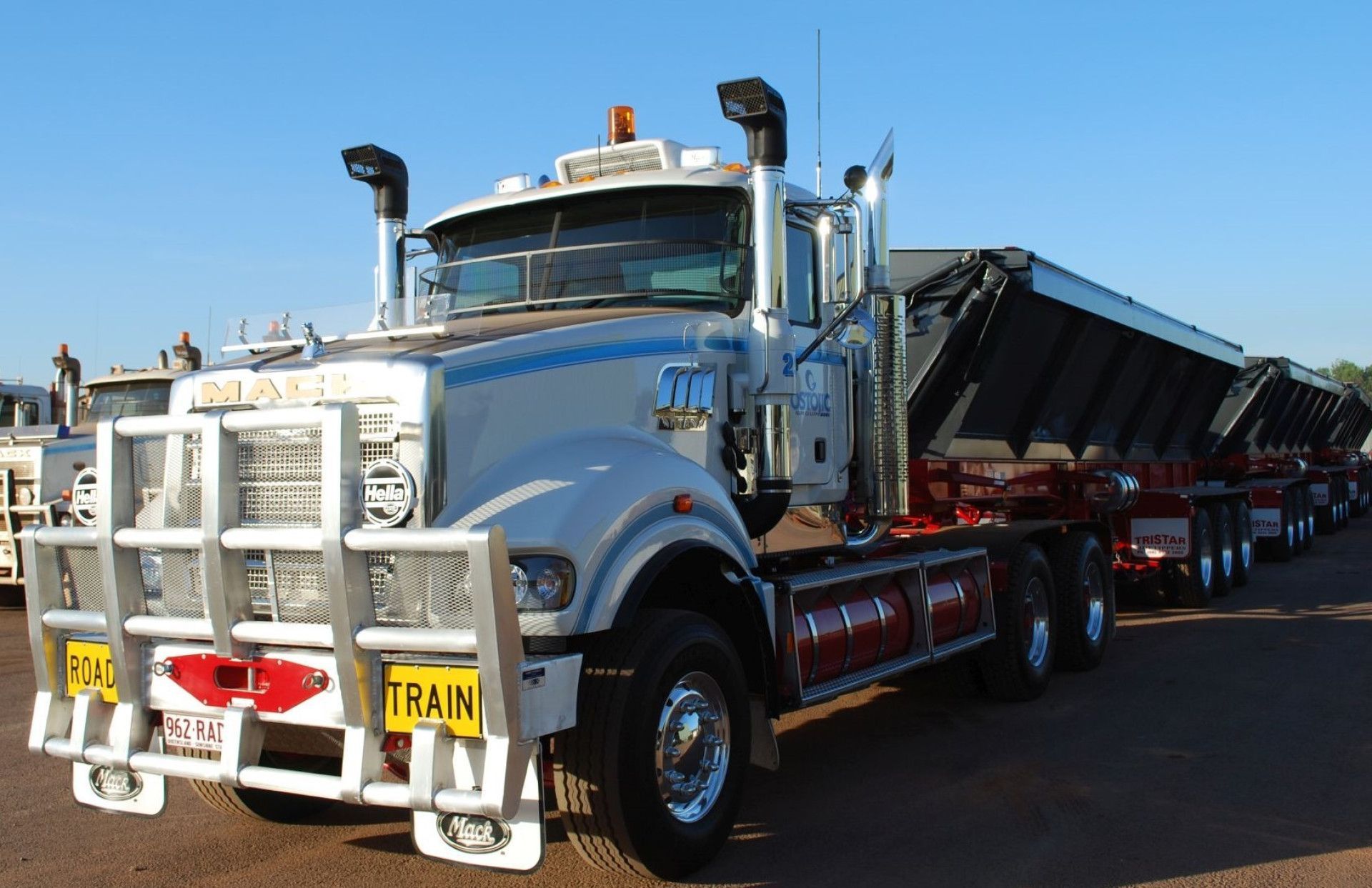an oversize truck says road train on the front — Ostojic Group in Berrimah, NT
