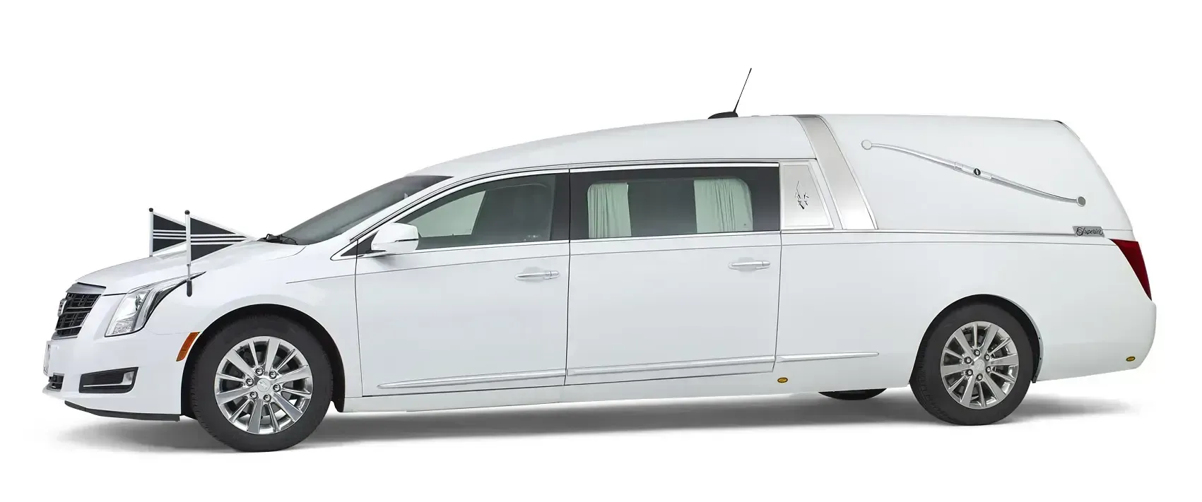 Rouwauto Cadillac wit