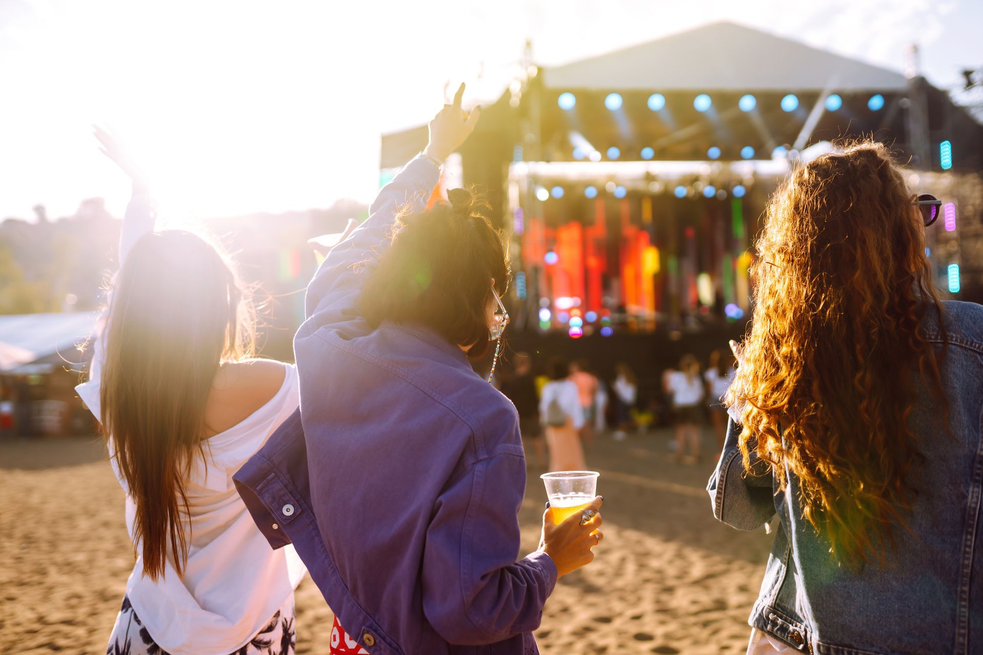 Girls at music festival