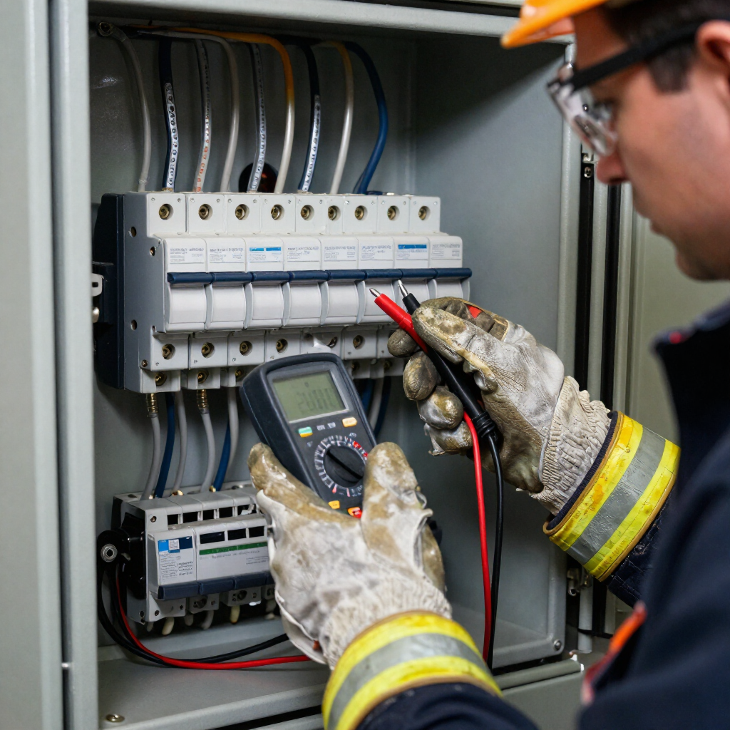 Open server cabinet with exposed wiring, circuit boards, and metal components outdoors.