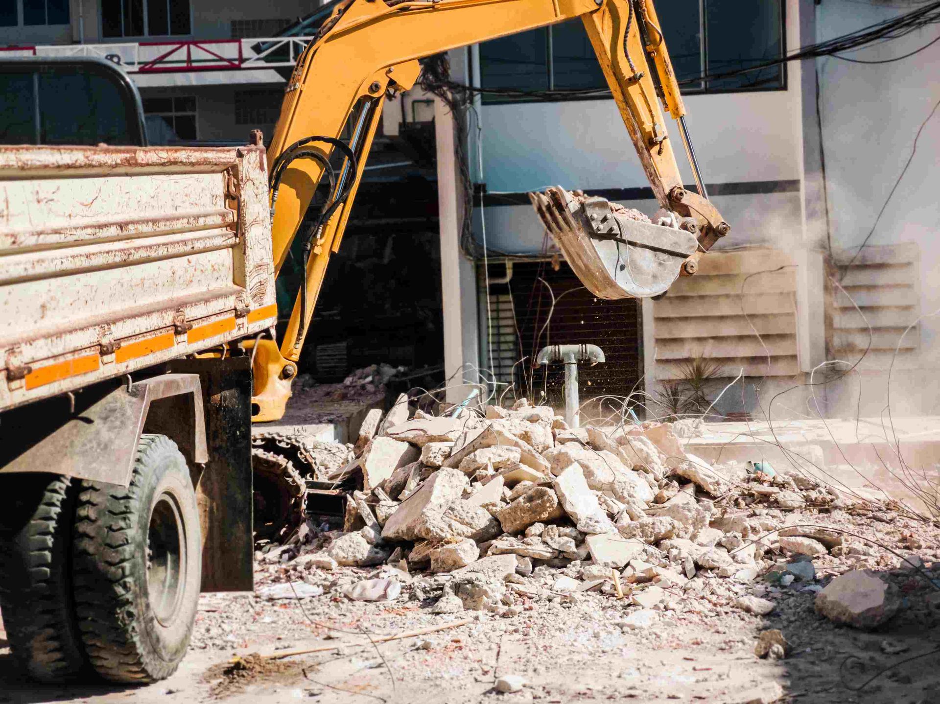 A bulldozer clearing land