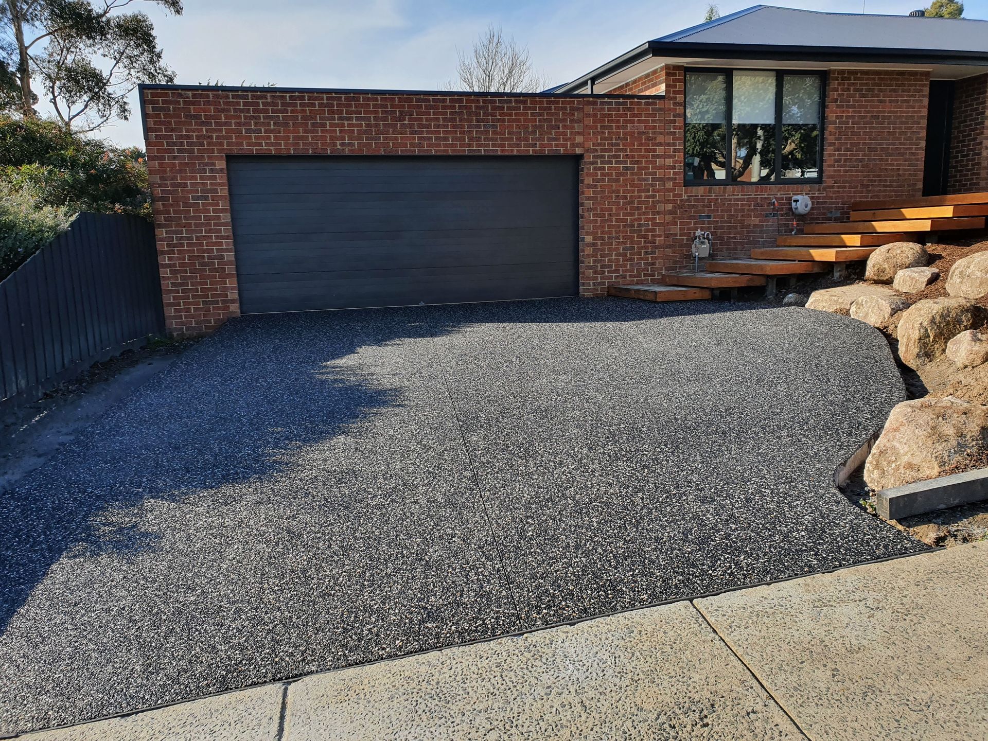 Black Marble Concrete Driveway - Melbourne, VIC - Salcon Paving