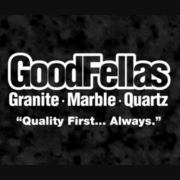 A black and white logo for good fellas granite marble quartz