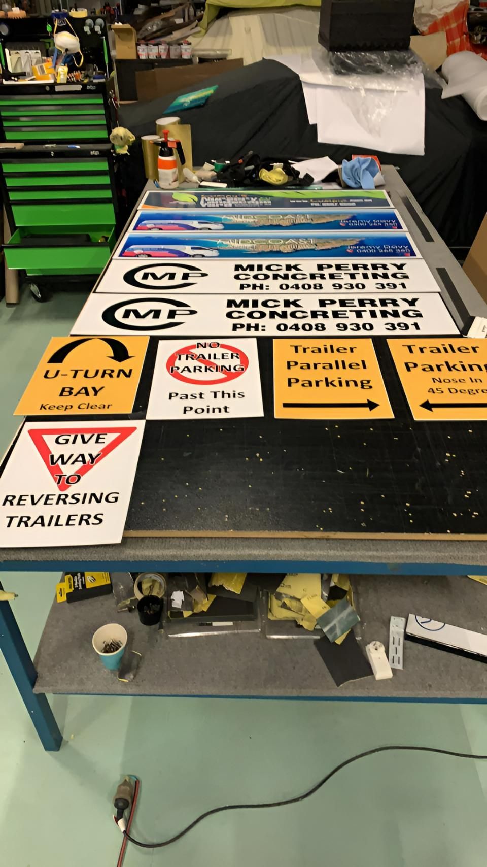 A table with a different signs on it - Plastiglass Mid North Coast, NSW
