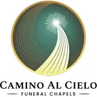 Camino al Cielo Funerals logo: gold-and-green circular emblem with a radiant white path upward.