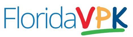 A colorful logo for florida vpk on a white background