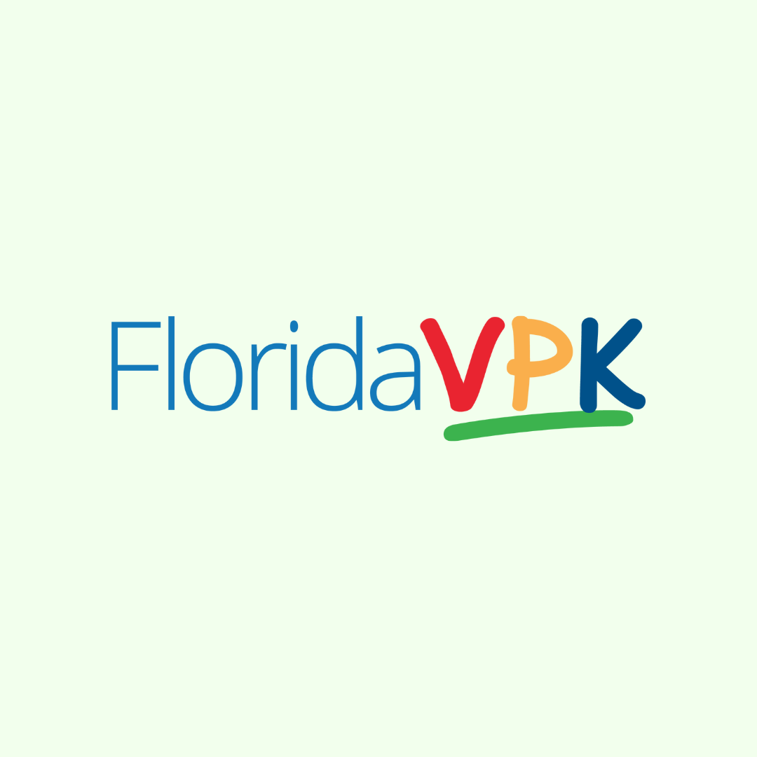A colorful logo for florida vpk on a white background