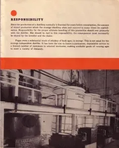 Industrial facility with red-titled “Responsibility” text above a black-and-white plant scene