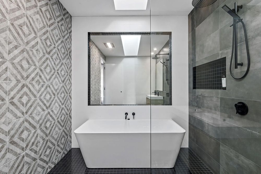 Modern Bathroom with Shower Screen — Frameless Shower Installations in Maroochydore, QLD