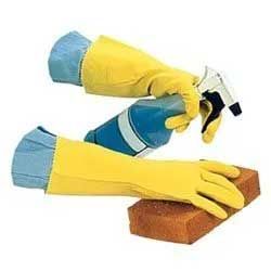 Flock Lined Latex Gloves - Medium, 10 boxes, 100/cs