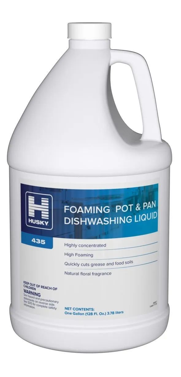 Husky 435 - Foaming Pot and Pan Dishwashing Liquid - 1 gal. Highly Concentrated, High Foaming Manual Dishwashing Detergent