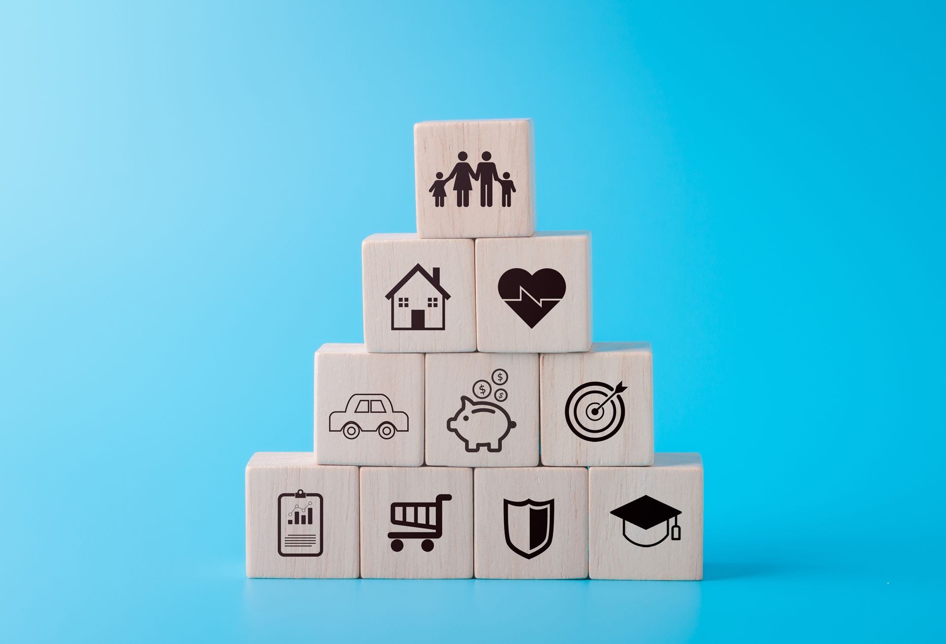 Stacked wooden blocks