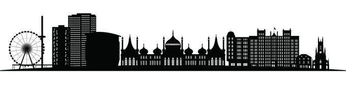 Silhouette drawing of Brighton skyline