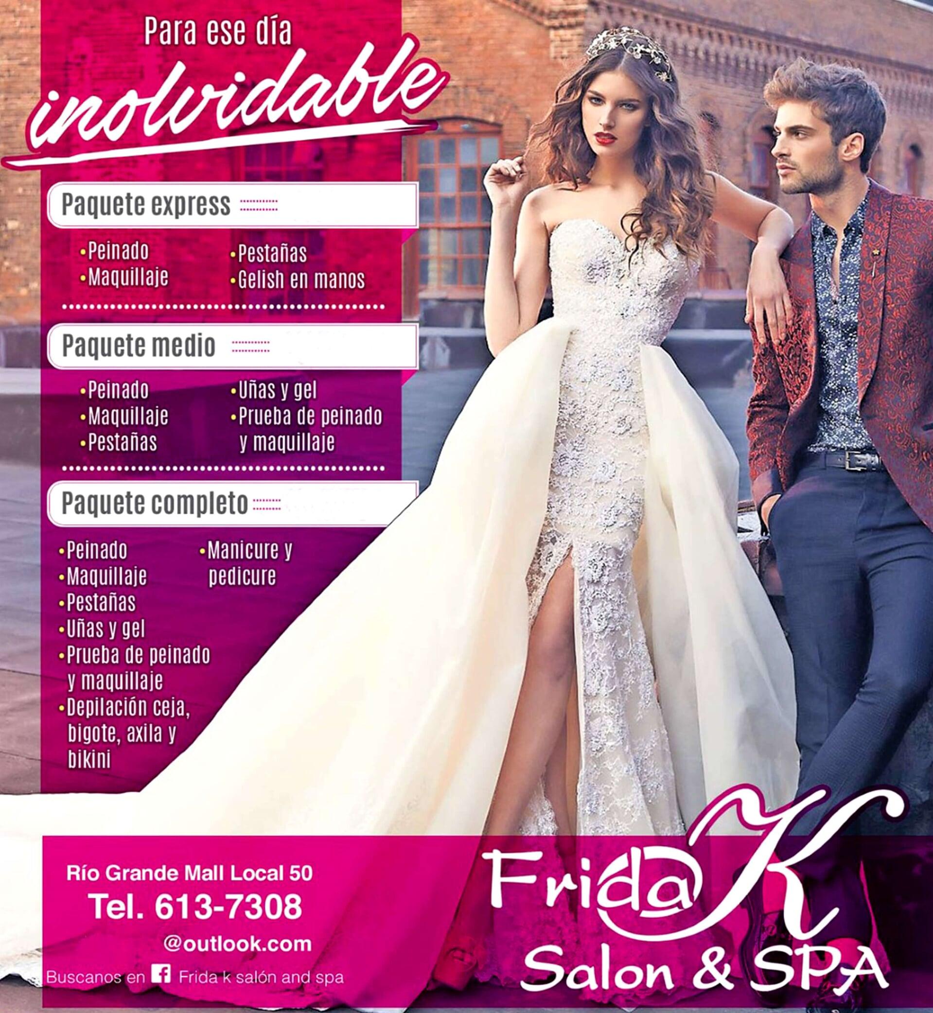 FRIDA K SALÓN Y SPA - PAQUETE DE BODAS