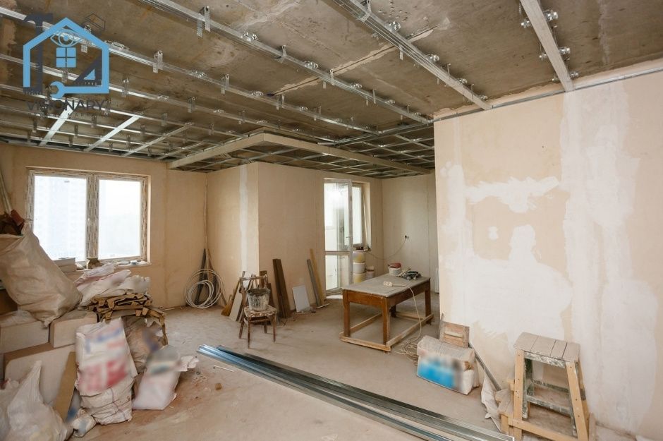 Starting renovations in the dining room and kitchen before drywall installation, repair, and finishing.