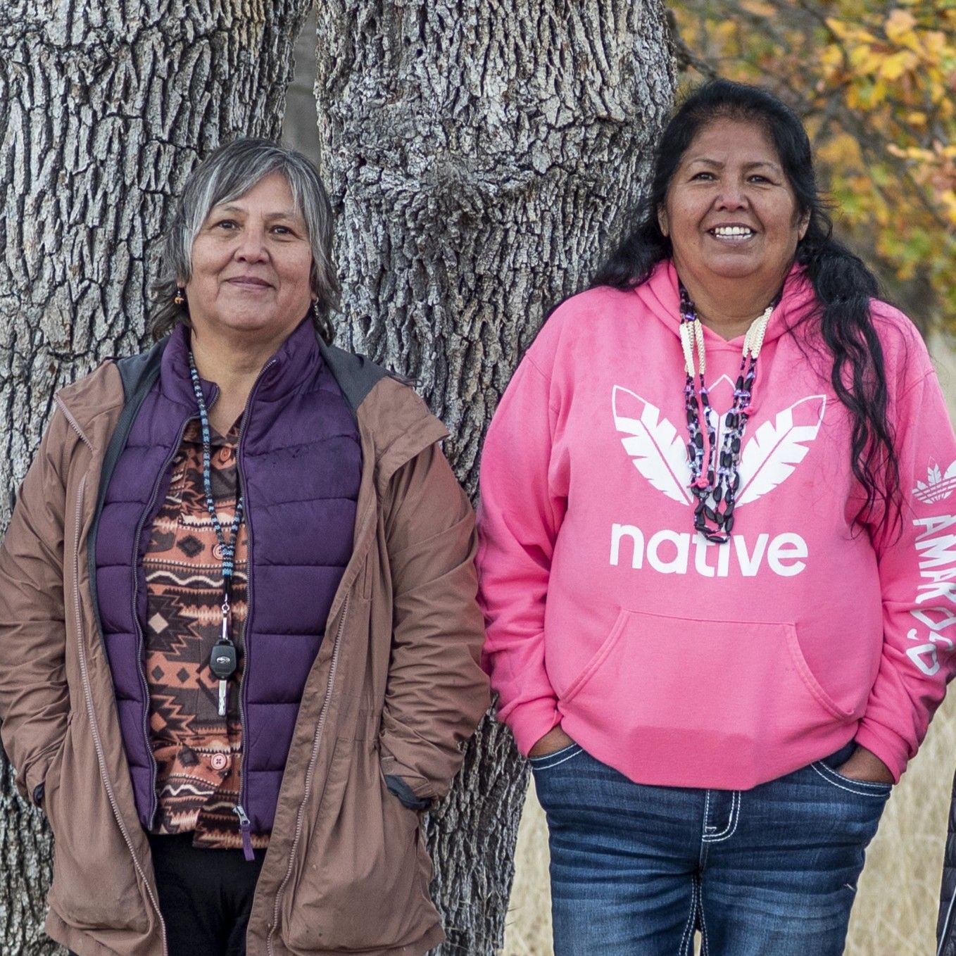 Belinda Brown (left) and Virginia Amoroso (right). Photo courtesy of Lomakatsi Restoration Project