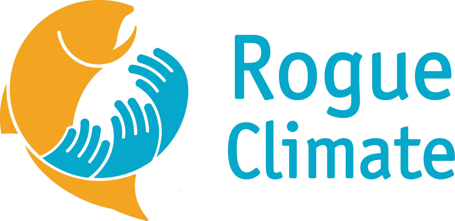 Logo featuring a golden fish shape cradled by three blue hands next to the text