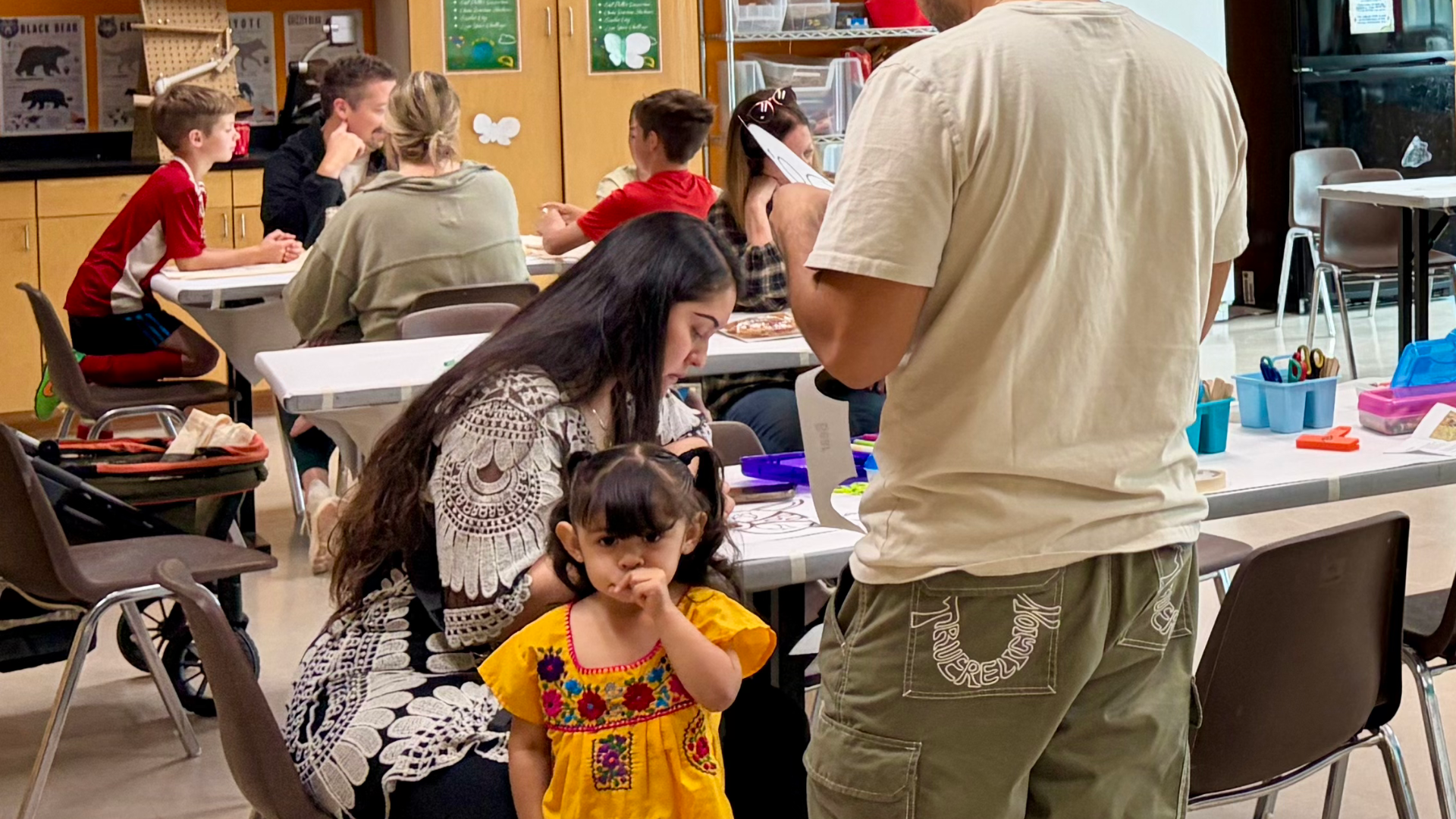 Visitors get creative in the craft room at Sparking Action