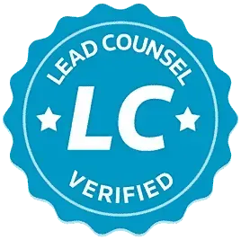 Blue circular badge with