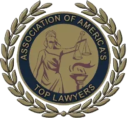 Association of America's Top Lawyers seal: Lady Justice holding scales, surrounded by laurel wreath.