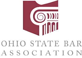 Ohio State Bar Association logo with a burgundy column design.