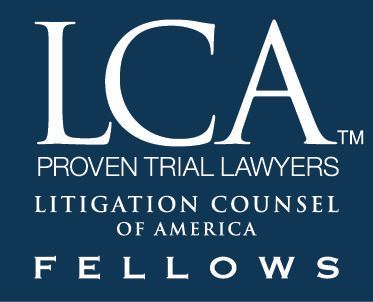 LCA logo: white letters
