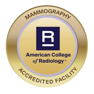 American College of Radiology mammography accredited facility seal in gold and blue
