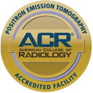 American College of Radiology PET accredited facility gold seal logo with blue text