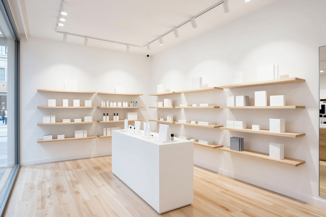 Freshly painted retail interior