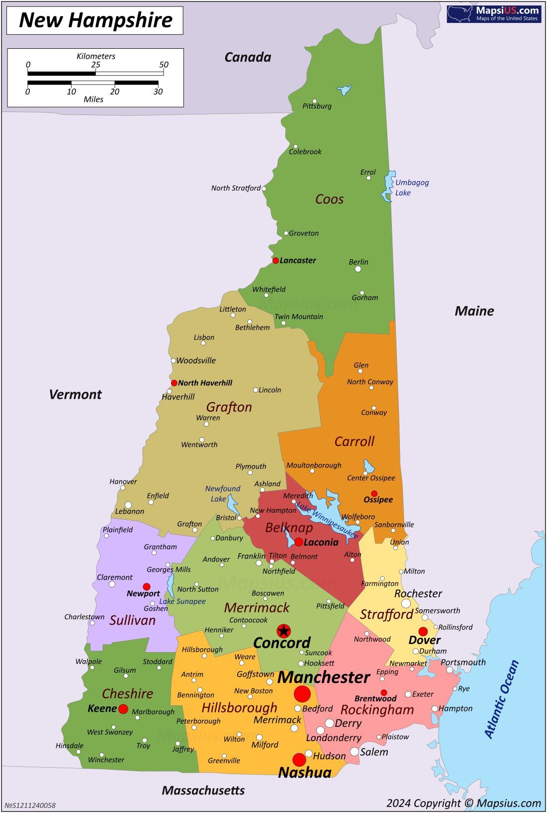 New Hampshire painting map