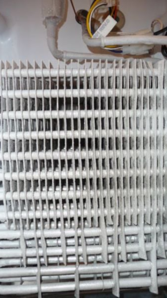 A close up of a white radiator on a wall.