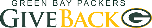 A logo for the green bay packers give back 