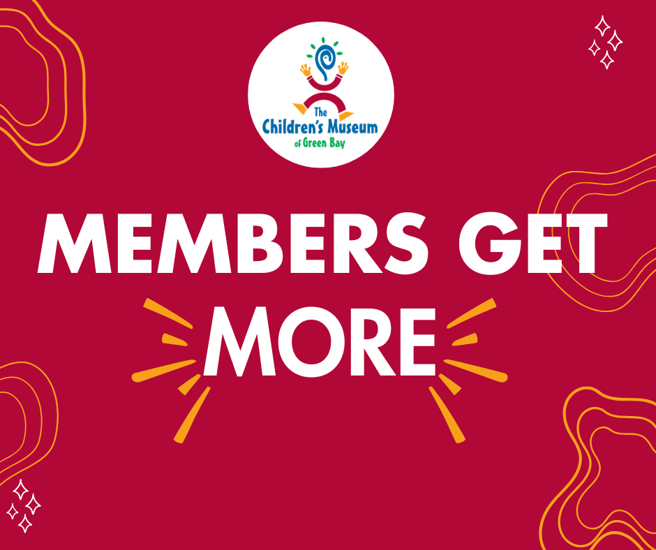 Advertisement for The Children's Museum. Red background with white text: