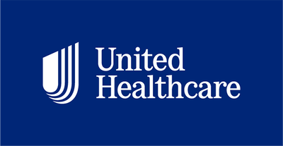 UnitedHealthcare logo in white on a blue background