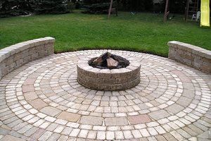 flagstone patio and stone stairs