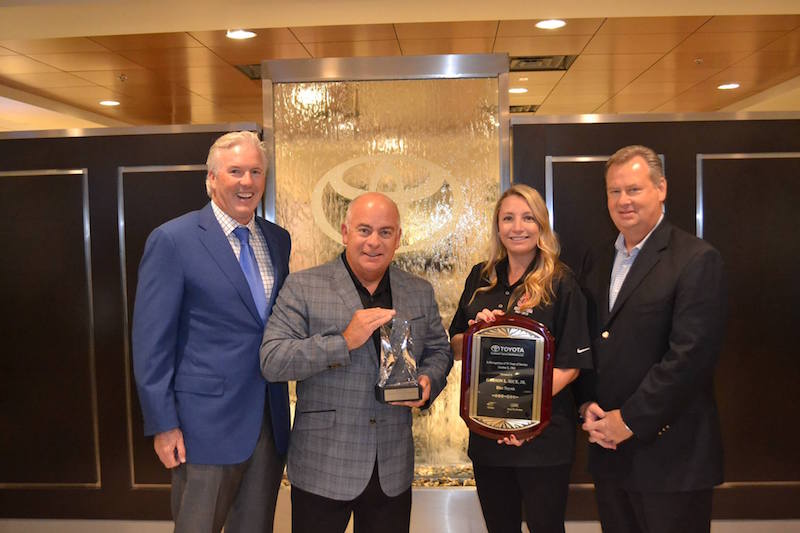 Rice Toyota leadership team with awards