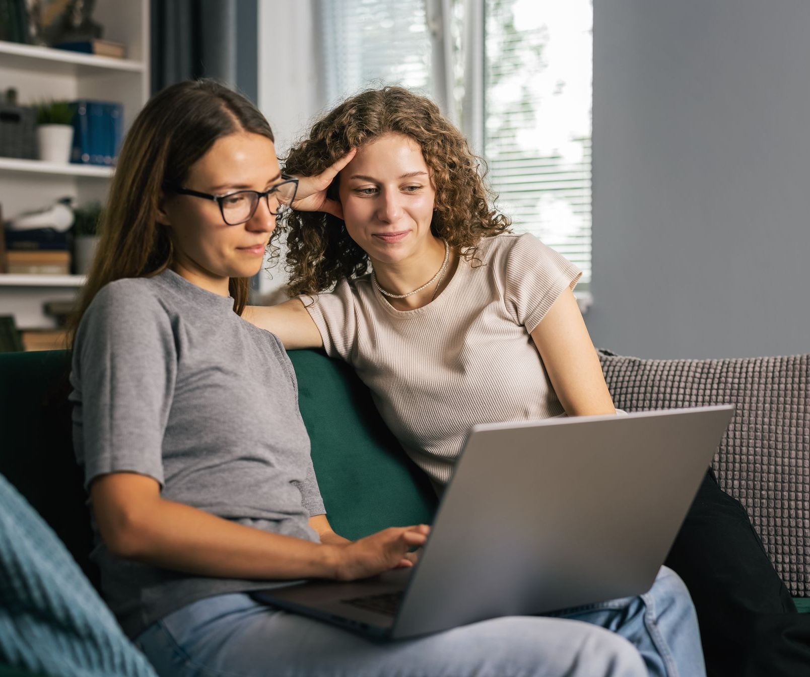 Parent and child working college application