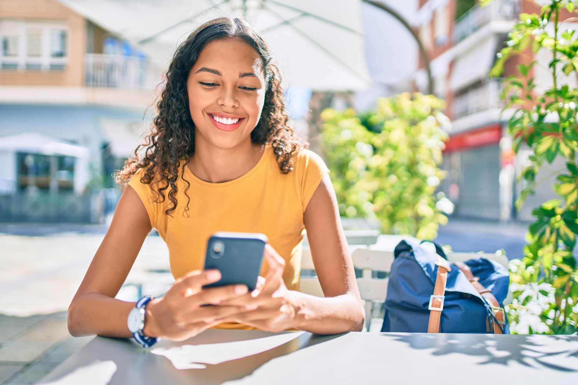 Teen using Social media