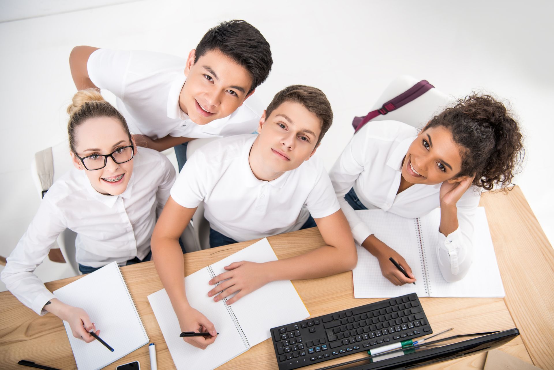 Students studying together