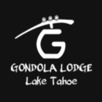A black and white logo for gondola lodge lake tahoe