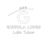 A logo for gondola lodge lake tahoe.