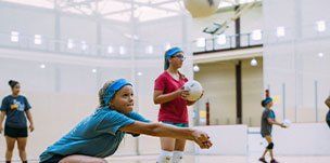 girl playing volleyball