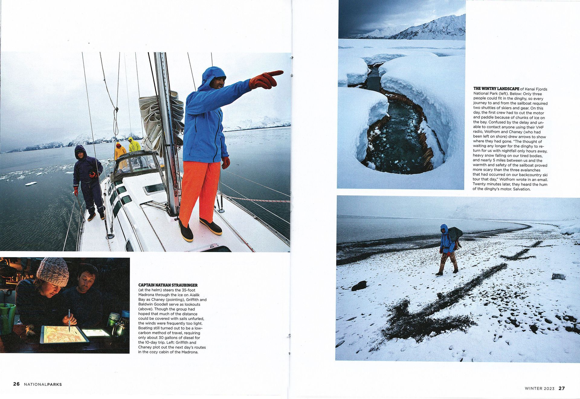 National Parks Magazine, Kenai Fjords, Backcountry skiing, sailing