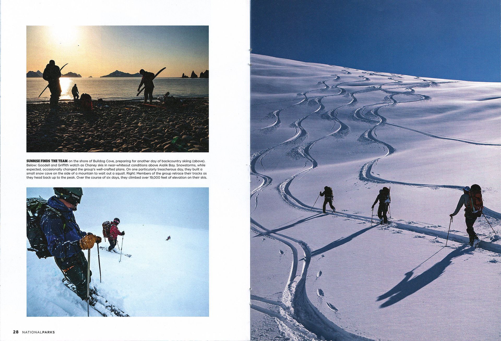 National Parks Magazine, Kenai Fjords, Backcountry skiing, sailing