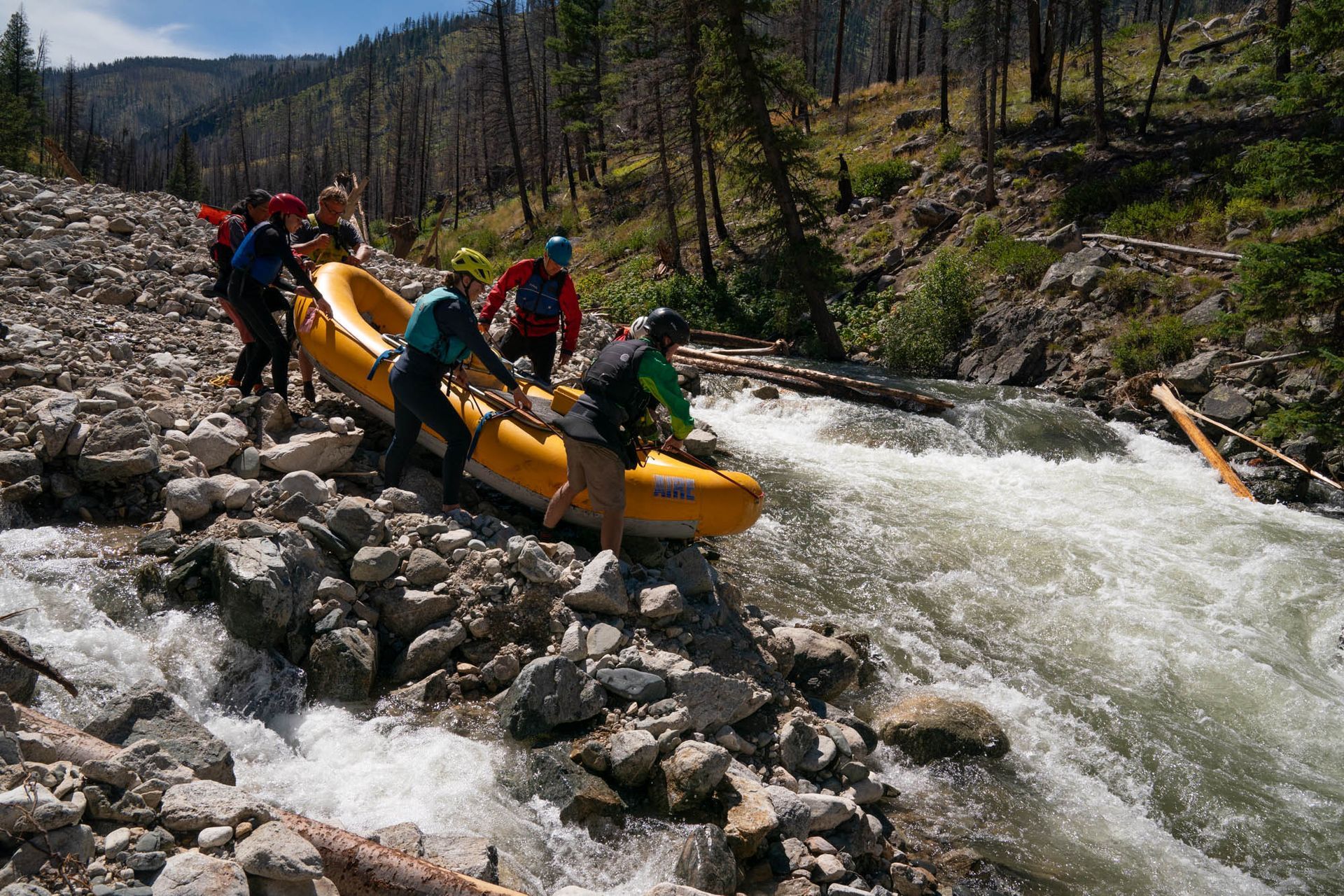 velvet falls middle fork salmon portage log jam