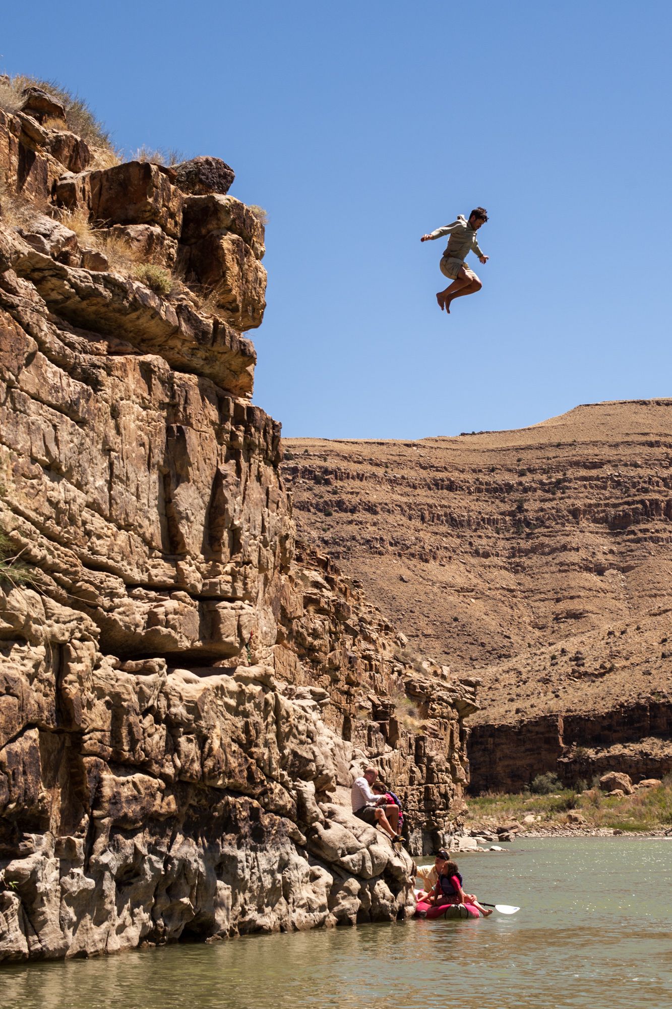 Cliff jumping green river desolation gray canyon river rafting
