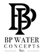 A black and white logo for BP Water Concepts Inc.
